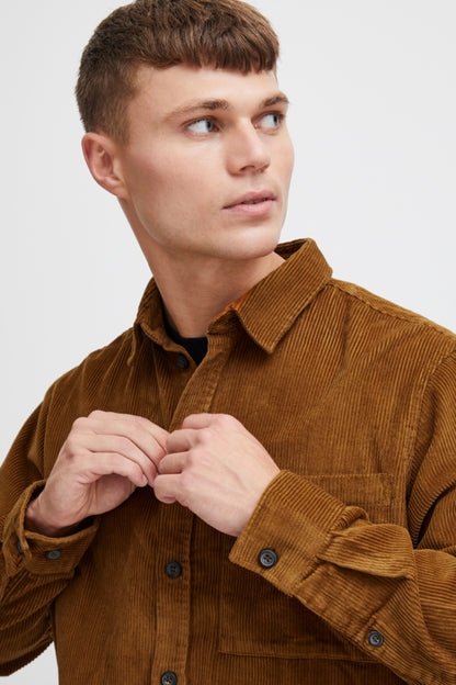 SoliD Dahi Corduroy Overshirt Cinnamon