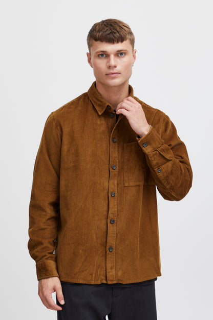 SoliD Dahi Corduroy Overshirt Cinnamon